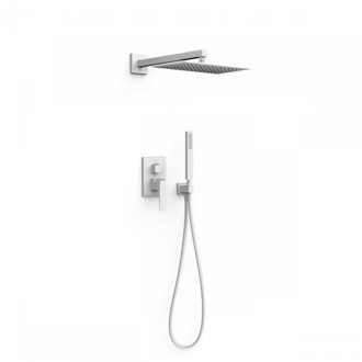 Tres Regendoucheset Inbouw Tres Slim Exclusive Met Wandarm en Handdoucheset met Staafhanddouche Mat Wit Mat wit