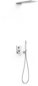 Tres Regendoucheset Inbouw Tres Slim Exclusive Met Wanddouche en Handdoucheset met Staafhanddouche Chroom