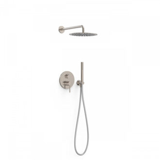 Tres Regendoucheset Inbouw Tres Study Exclusive Rond 30 cm Met Wandarm en Handdoucheset met Staafhanddouche Rapid Box RVS RVS Look