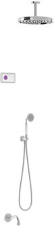 Tres Regendoucheset Tres Clasic Inbouw Plafondarm Elektronische Thermostaat Incl. Handddouche 3-weg Chroom