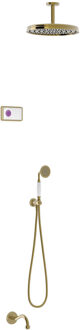 Tres Regendoucheset Tres Clasic Inbouw Plafondarm Elektronische Thermostaat Incl. Handddouche 3-weg Verouderd Messing