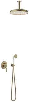 Tres Regendoucheset Tres Clasic Mengkraan Plafondarm Incl. Handdouche Verouderd Messing