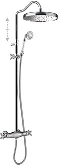 Tres Regendoucheset Tres Clasic Thermostatische Opbouw Incl. Handdouche Chroom Tres