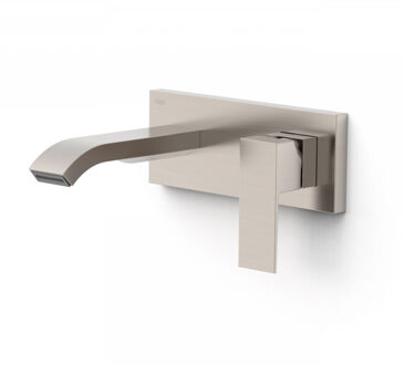 Tres Wastafelmengkraan Inbouw Tres Cuadro Exclusive Korte Licht Gebogen Uitloop en Korte Hendel RVS RVS Look