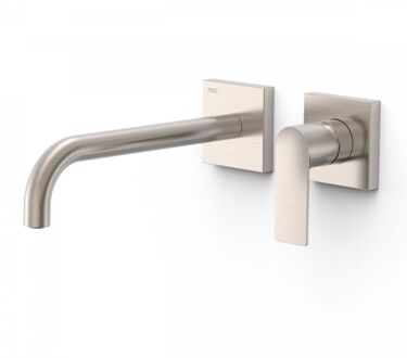 Tres Wastafelmengkraan Inbouw Tres Loft Colors Gebogen Uitloop 24 cm RVS RVS Look