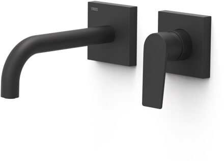 Tres Wastafelmengkraan Inbouw Tres Project Gebogen Uitloop 18 cm Mat Zwart