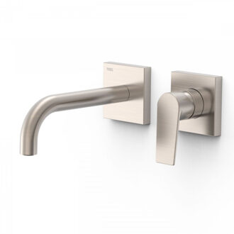 Tres Wastafelmengkraan Inbouw Tres Project Gebogen Uitloop 18 cm RVS RVS Look