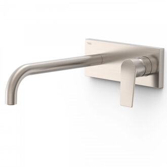 Tres Wastafelmengkraan Inbouw Tres Project Gebogen Uitloop 24 cm RVS RVS Look