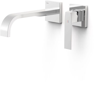 Tres Wastafelmengkraan Inbouw Tres Slim Exclusive 2 Delen Lange Gebogen Uitloop en Hendel Chroom