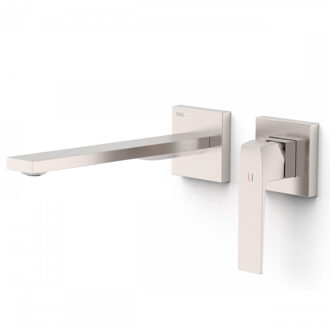 Tres Wastafelmengkraan Inbouw Tres Slim Exclusive 2 Delen Lange Rechte Uitloop en Hendel RVS RVS Look