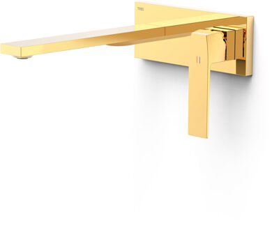 Tres Wastafelmengkraan Inbouw Tres Slim Exclusive Rechte Lange Uitloop en Hendel Goud
