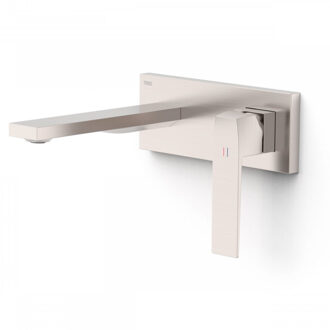 Tres Wastafelmengkraan Inbouw Tres Slim Exclusive Rechte Uitloop en Hendel RVS RVS Look