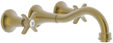 Tres Wastafelmengkraan Tres Clasic Inbouw Kruisgreep Verouderd Messing Mat Brons