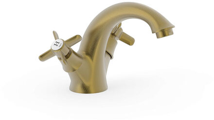 Tres Wastafelmengkraan Tres Clasic Laag 2 Grepen Verouderd Messing Mat