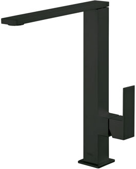 Tres Wastafelmengkraan Tres Cuadro Exclusive 1-Hendel Hoog Uitloop Recht 28 cm Vierkant Mat Zwart