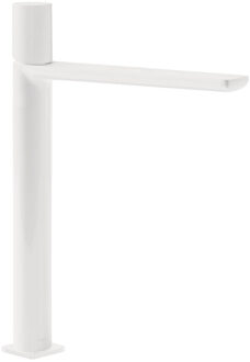 Tres Wastafelmengkraan Tres Loft 1-Knop Uitloop Recht 28.2 cm Rond Mat Wit