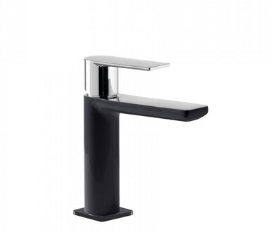 Tres Wastafelmengkraan Tres Loft Colors 1-Hendel Uitloop Recht 11,3 cm Rond Zwart Chroom