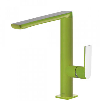 Tres Wastafelmengkraan Tres Loft Colors 1-hendel Uitloop Recht 22 cm Rond Groen Chroom