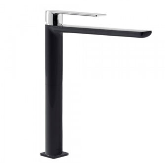 Tres Wastafelmengkraan Tres Loft Colors 1-Hendel Uitloop Recht 28,2 cm Rond Zwart Chroom