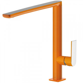 Tres Wastafelmengkraan Tres Loft Colors 1-hendel Uitloop Recht 28.7 cm Rond Oranje Chroom