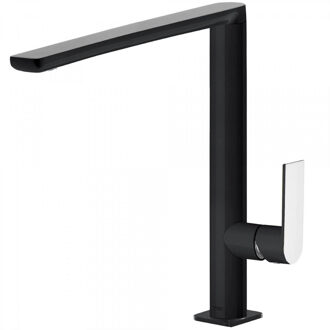 Tres Wastafelmengkraan Tres Loft Colors 1-Hendel Uitloop Recht 28,7 cm Rond Zwart Chroom