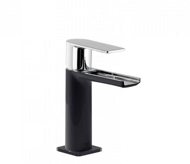 Tres Wastafelmengkraan Tres Loft Colors 1-hendel Waterval Uitloop 10.4 cm Rond Zwart Chroom