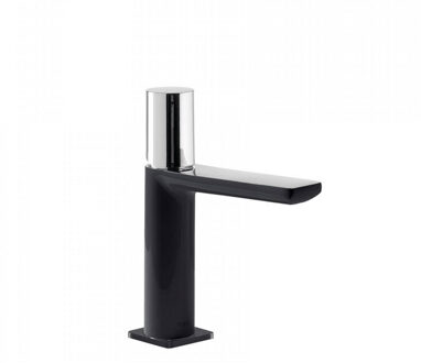 Tres Wastafelmengkraan Tres Loft Colors 1-Knop Uitloop Recht 11,3 cm met Waterval Rond Zwart Chroom