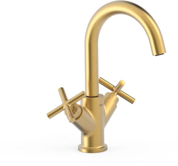 Tres Wastafelmengkraan Tres Mont Blanc 2-Kruisgreep Mat Goud