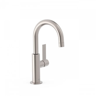 Tres Wastafelmengkraan Tres Project 1-Hendel Uitloop Gebogen 17 cm Rond RVS RVS Look