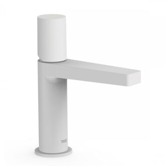 Tres Wastafelmengkraan Tres Project 1-Knop Uitloop Recht 10.6 cm Rond Mat Wit Mat wit