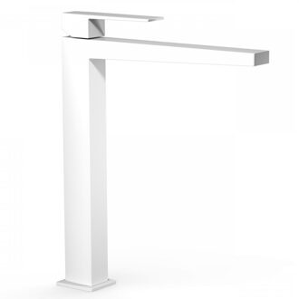 Tres Wastafelmengkraan Tres Slim Exclusive Vierkant met Hendel Hoog Mat Wit Mat wit