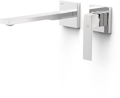Tres Wastafelmengkraan Wastafelmengkraan Inbouw Tres Slim Exclusive 2 Delen Lange Rechte Uitloop en Hendel Chroom