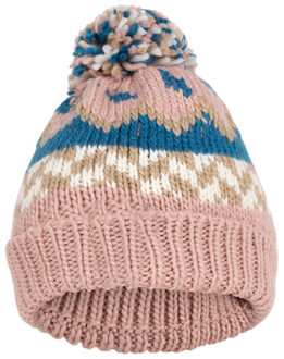 Trespass Childrens/Kids Twiglet grof gebreide muts met fleecevoering (Misty Roze/Bondi Blauw) - maat Rosé