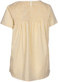 Trespass Dames candice gingham smock top Geel