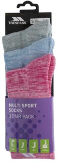 Trespass Dames/dames Helvellyn Trekking Sokken (Pakket van 3) (Rose Melange/Blue Melange/Sage Melange) Veelkleurig