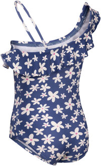 Trespass Eendelig zwempak met pioenroos voor meisjes (Blauwe toon) - 5-6J / 110-116cm