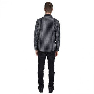 Trespass Heren Participate Longsleeve Geruite Katoenen Shirt Zwart
