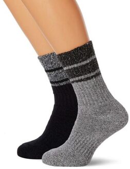 Trespass Heren Sokken Hitched Tweekleurige, Anti-Blaar voor Bergschoenen (2 Paar) (Zwart/Grijs) - EU 41 - 45