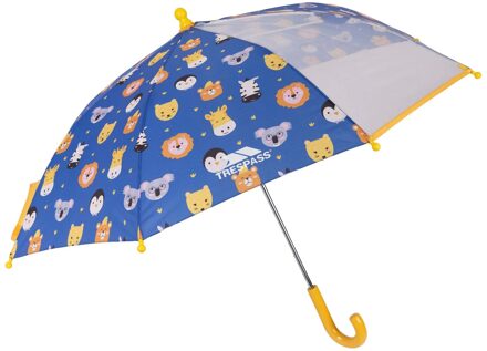 Trespass Kinder/Kinder Drizzle Stokparaplu met dierenprint (Blauw/Geel/Multikleurig) - One Size