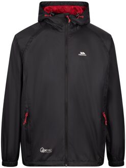 Trespass Qikpac waterdichte jas voor volwassenen (Zwart, Rood) - maat 2XS Zwart/rood