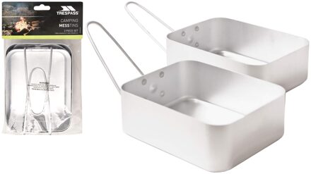 Trespass Rommelige aluminium messentin (Pakket van 2) (Zilver) - One Size