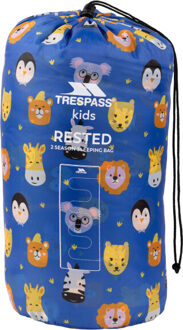 Trespass Slaapzak voor kinderen/kinderen met dierenprint voor 2 seizoenen Blauw - One size