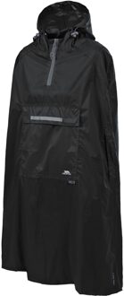 Trespass Unisex qikpac waterdichte opbergbare poncho met capuchon - maat L Zwart