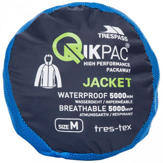 Trespass Unisex qikpac x opbergbare jas Blauw - S