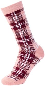Trespass Volwassen uniseks Fergus geruite sokken (Donkere kers) - maat Rood