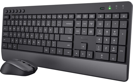 Trezo Comfort Draadloze Keyboard & Mouse Set Toetsenbord Zwart