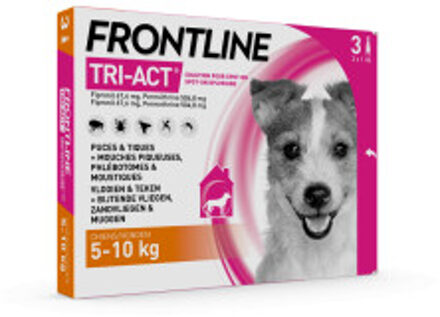 Tri-Act Spot-on anti-parasiet hond S / 5 -10 kg 3 pipetten