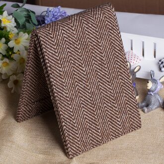 Tri-Fold Opvouwbare Pu Make-Up Spiegel Katoen Linnen Dressing Spiegel