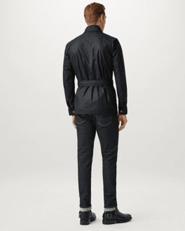 Trialmaster Heren Waxed Jacket Zwart - 40 (Borst)