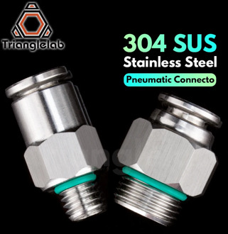 trianglelab 304 SUS stainless steel full metal Pneumatic connecto Fittings G1/8" / M6 for 3D printer 4MM bowden PTFE tube PC4